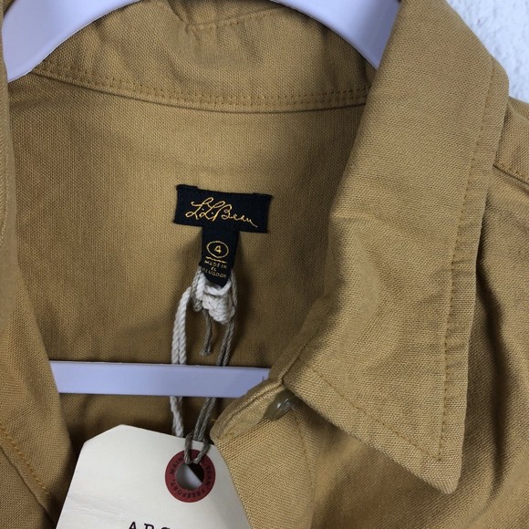 NWT LL Bean womens Blouse size 4 LONG SLEEVE Mustard Yellow Button Down - Picture 3 of 8